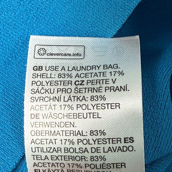 XS And & Other Stories Designer Asymmetrical Tie Cropped Turquoise Blue Sweater - Picture 8 of 13